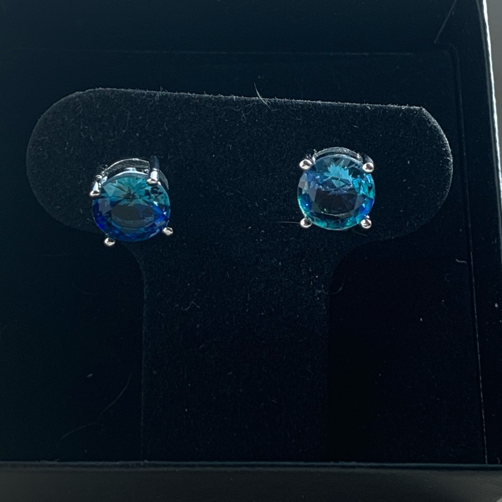 New! Gorgeous Blue Topaz Studs